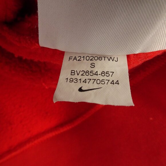 Vintage Nike Pullover Hoodie Logo Check Sweatshirt Men's Red Oversize Small - Picture 6 of 8